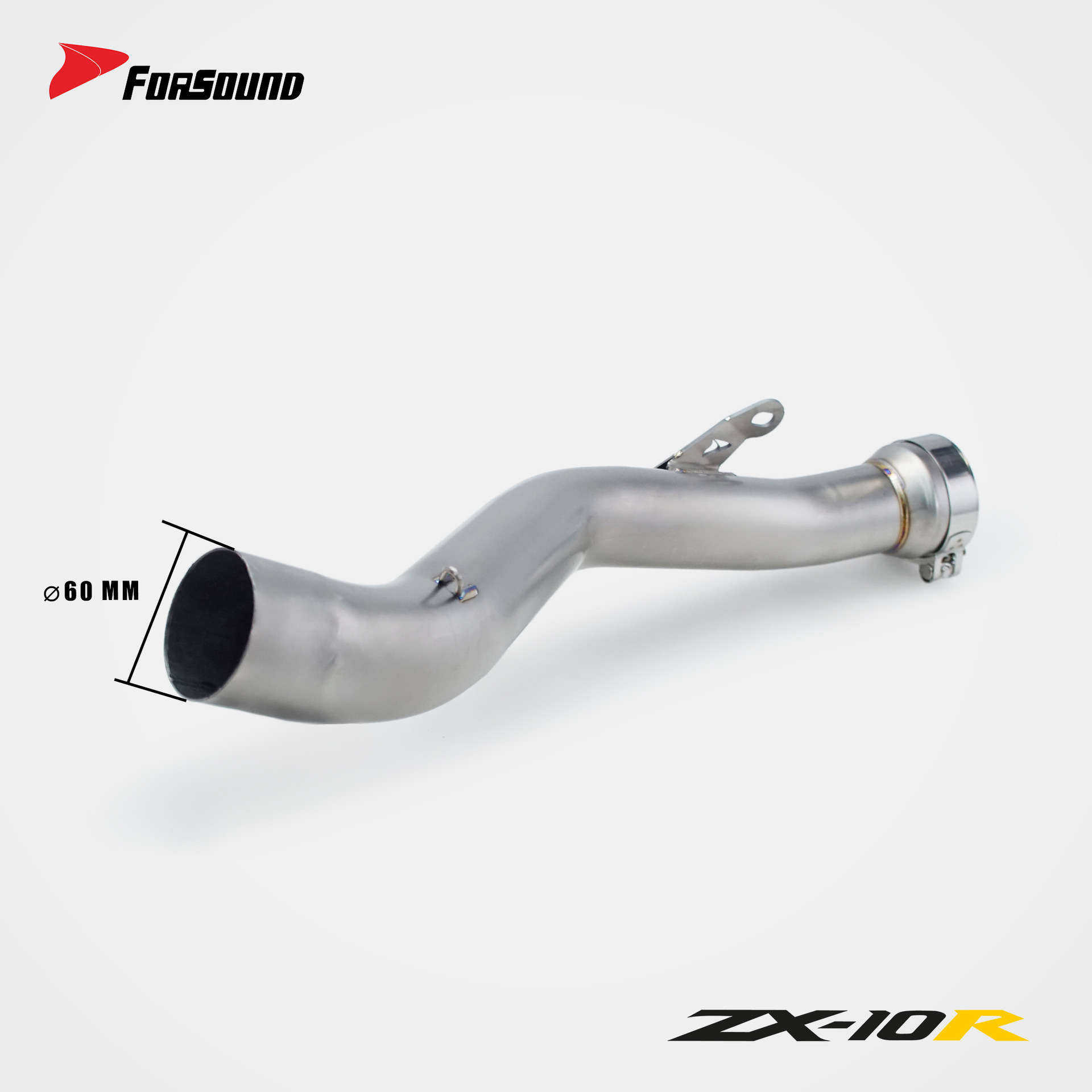 KAWASAKI ZX-10R Big Bull modified exhaust mid and tail section, Grav's titanium alloy stainless steel carbon