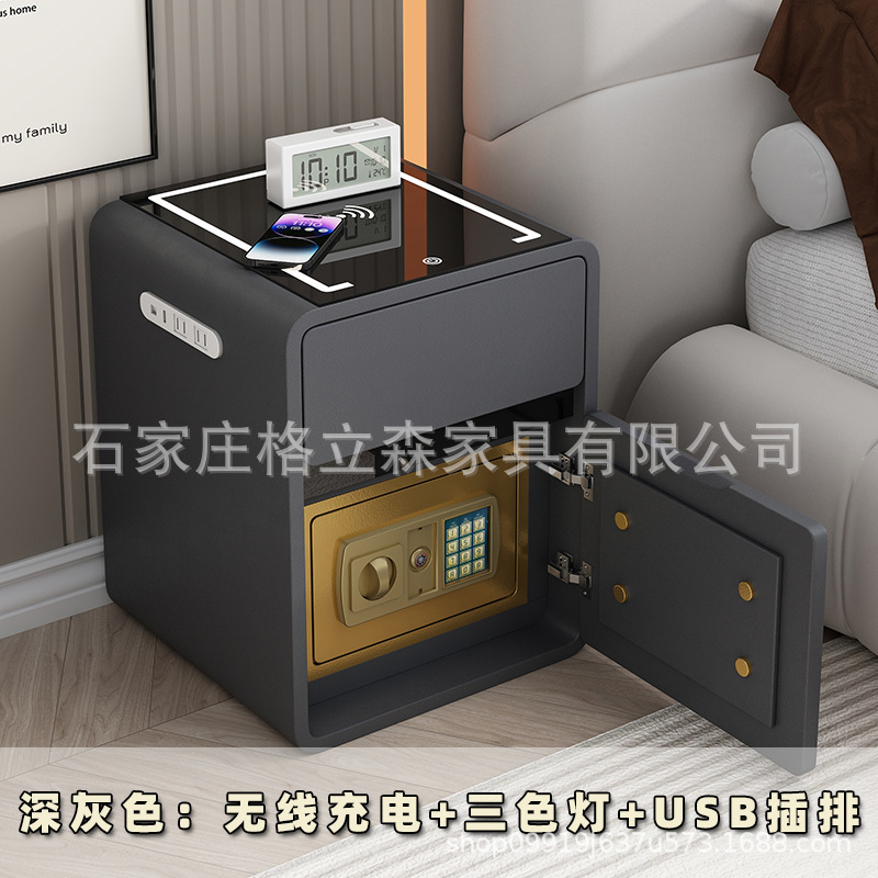 スマートなベッドの頭の箱の金庫は一体でシンプルです。|undefined