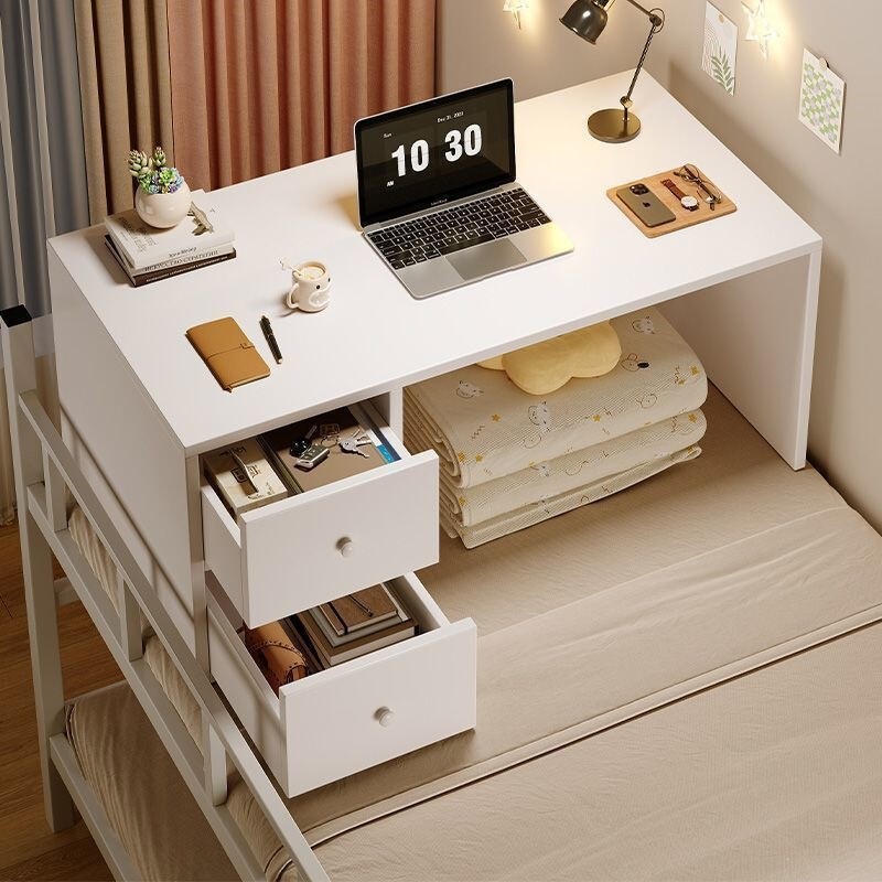 Study desk with drawers for dormitory beds, bedroom bay window makeup table, small space solution, simple table for binge-watching shows, computer desk Study desk with drawers for dormitory beds, bedroom bay window makeup table, small space solution, simple table for binge-watching shows, computer desk