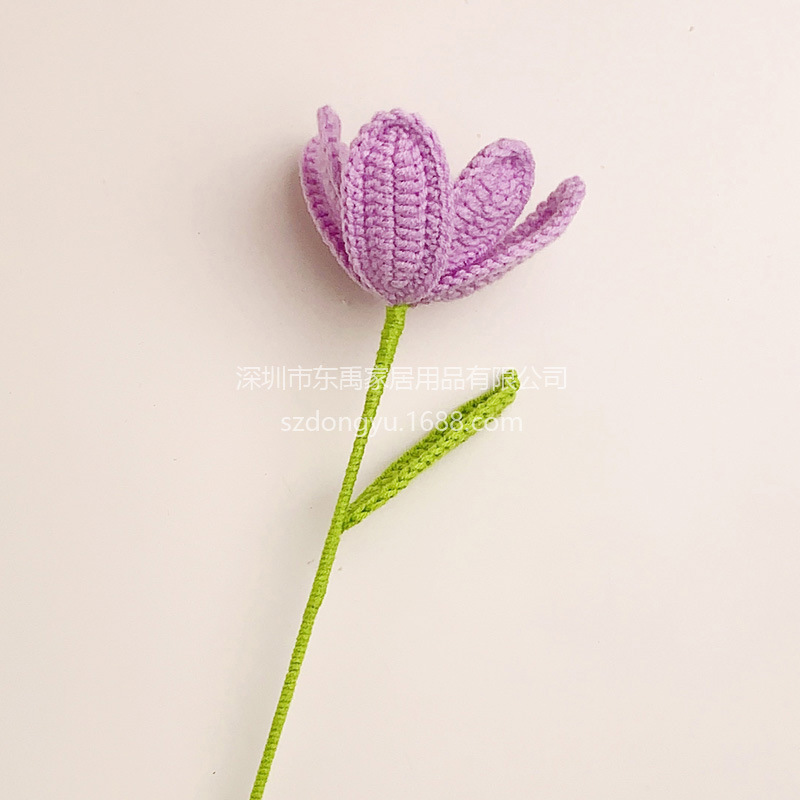 玫瑰花编织花束假花手工钩针仿真花毛线花朵成品情人节教师节礼物|undefined
