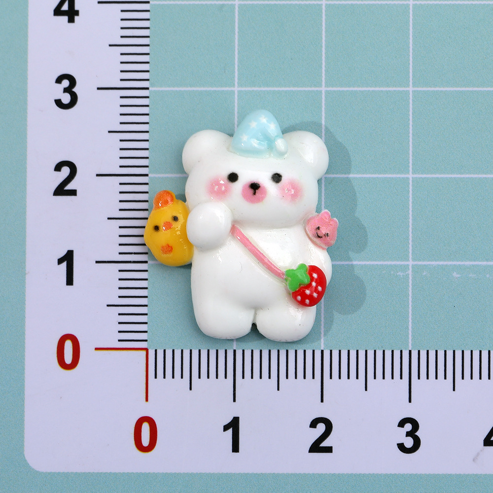 Lindo otoño mochila de viaje oso DIY accesorios de resina de goma crema caja del teléfono accesorios para el cabello colgante material al por mayor de nuevo Pato Conejo