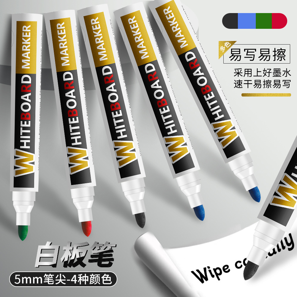 Suministros de oficina de fibra borrable de gran capacidad lápiz de pizarra barra redonda con clip de lápiz barra gruesa marcación acuosa al por mayor