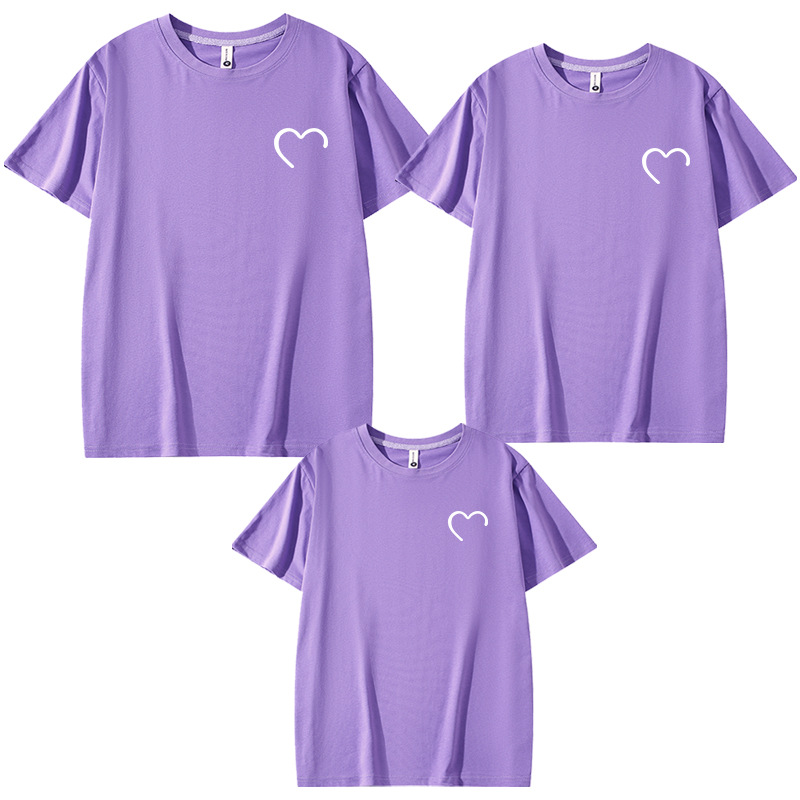 Klein ropa para padres e hijos una familia de tres líneas de verano amor impreso ropa familiar 2024 nueva ropa de jardín de infantes