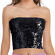 European and American sequined top DS costume stage clothing nightclub flash sequins inner performance clothing high-elastic tube wrap chest