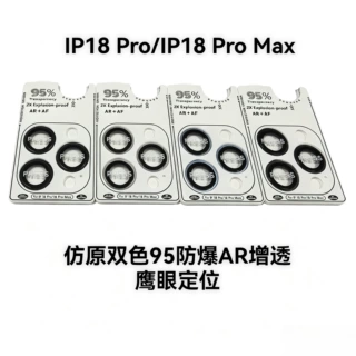 适用苹果18ProMax双色鹰眼定位95防爆AR增透18Pro手机镜头保护膜