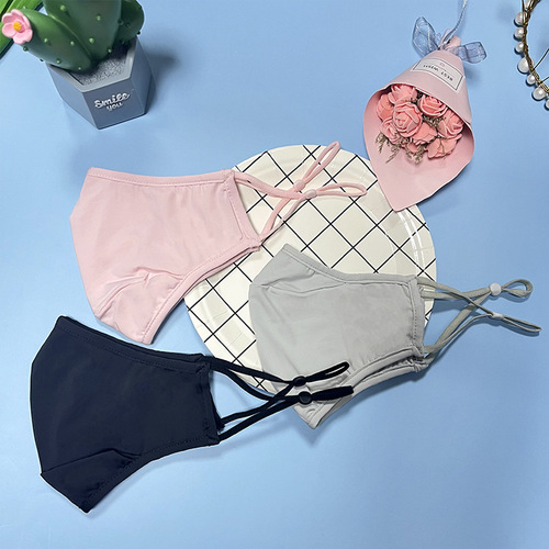 Classic Black Summer Ice Silk, Washable Outdoor Breathable Sunshade, Thin Cooling Beige Dust Mask, Wholesale