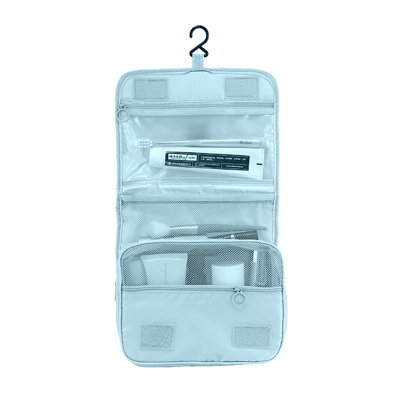 Bolsa de lavado de viaje tipo gancho bolsa de almacenamiento de cosméticos portátil de gran capacidad a prueba de agua bolsa de mano de separación seca y húmeda