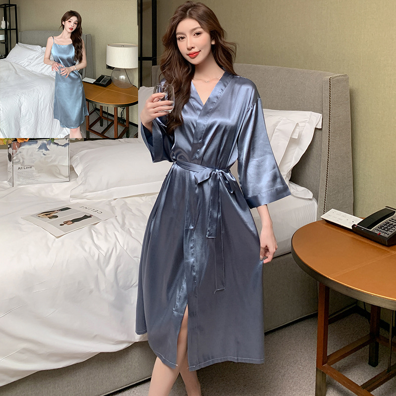 ✿261 실버 그레이 긴팔 투피스 세트(가슴 패드 포함)✦✿