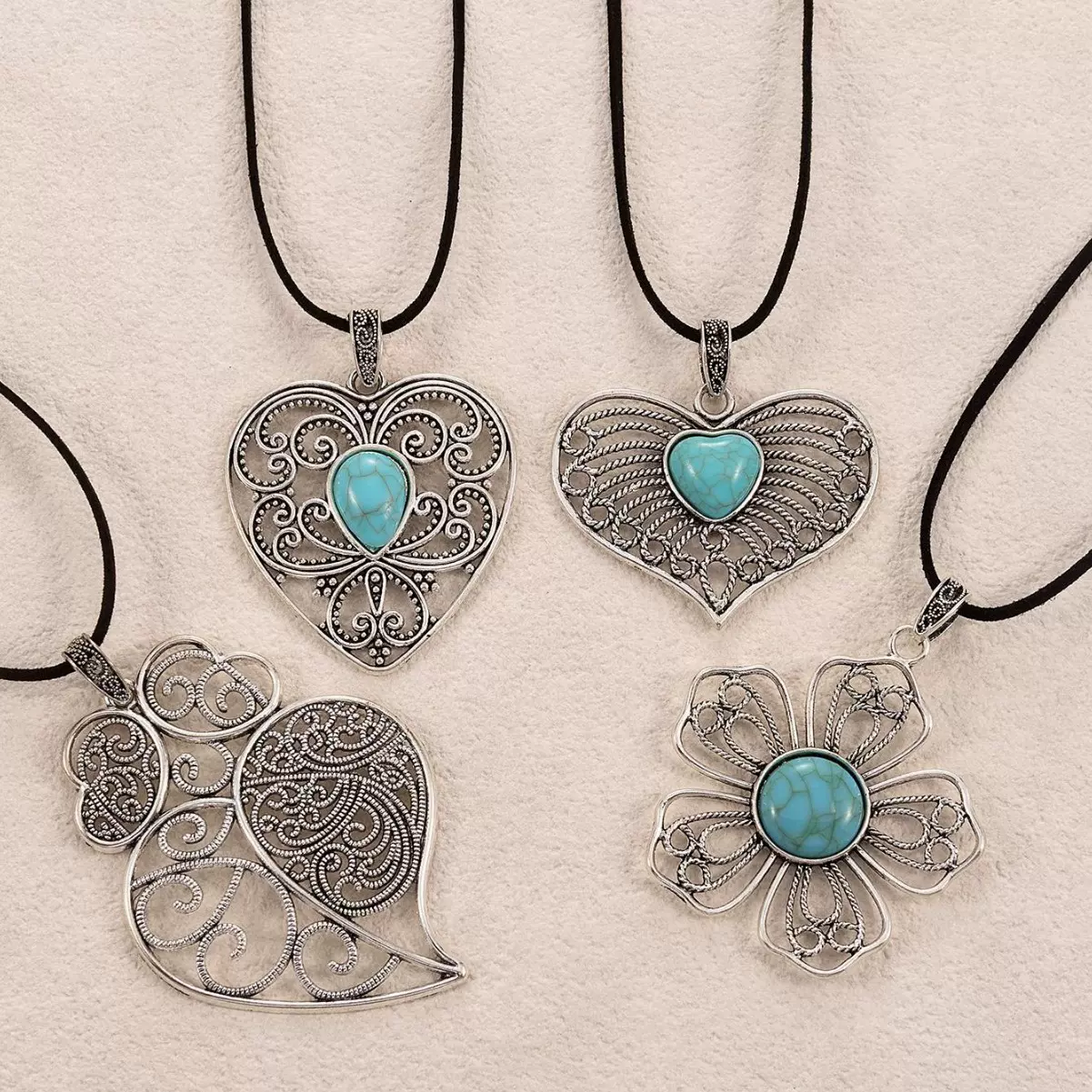 跨境新款热销配饰复古绿松石心形吊坠挂件波希米亚风女士首饰礼物