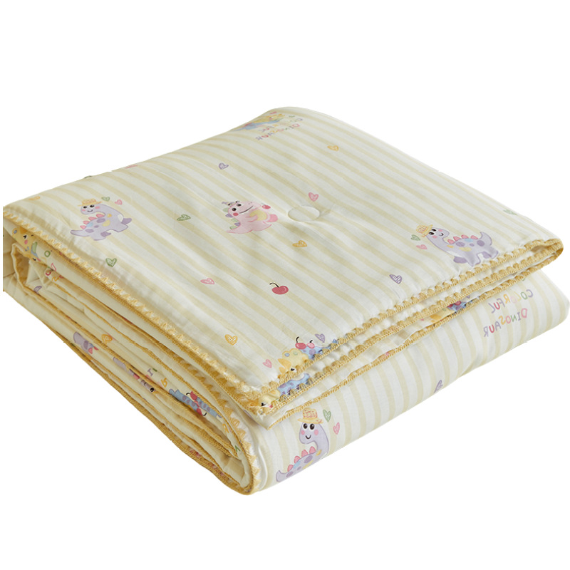 Edredón fresco de verano de algodón de clase A de verano edredón de aire acondicionado de algodón de cuatro piezas lavable a máquina edredón fino para niños con núcleo de edredón de verano individual