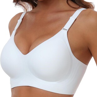 Europe and the United States cross-border foreign trade temu seamless underwear gathered bra thin mold cup without steel ring adjustment underwear