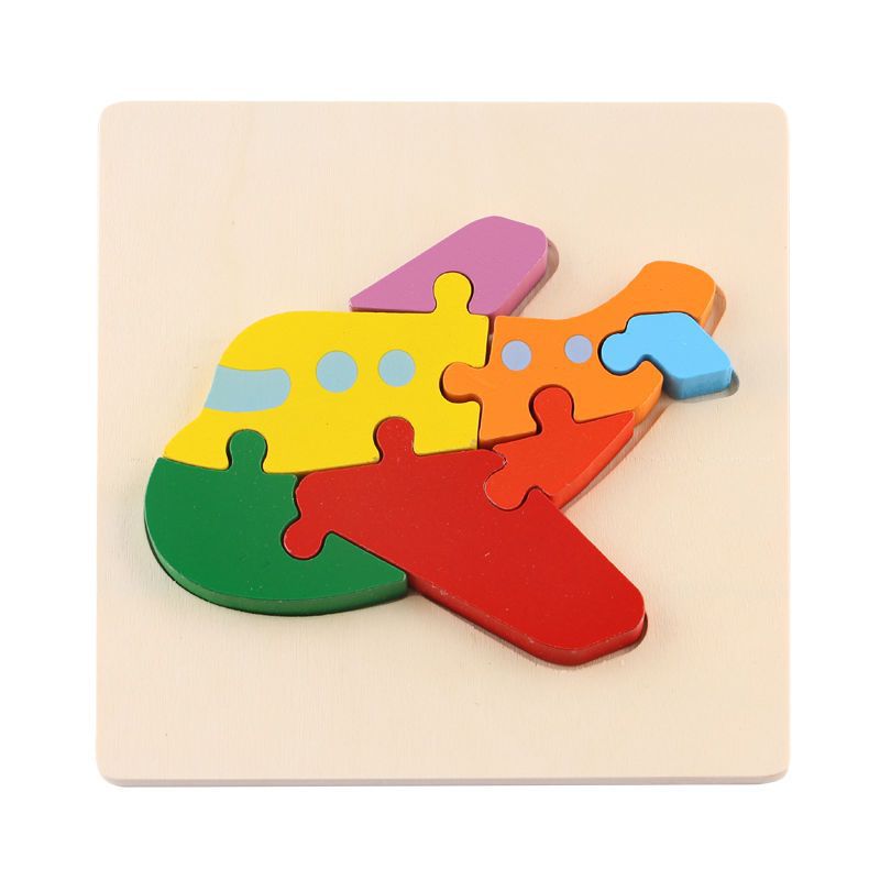 Rompecabezas para niños desarrollo de inteligencia educación temprana 3D de madera tridimensional bebé 1-2 años medio niños y niñas 6 juguetes educativos