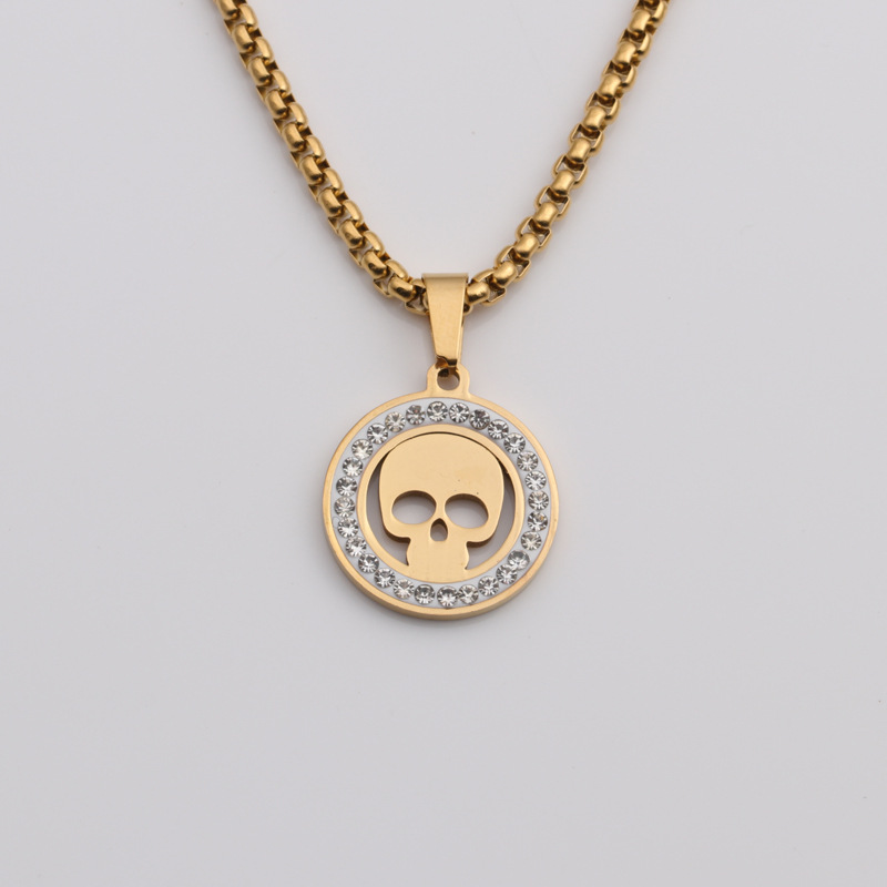 Necklace Classification Jewelry New Products Full Of Diamond Skull Pendant Necklace