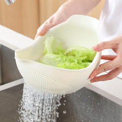 Rice basket, household rice sieve, rice basin, kitchen drain basket, vegetable and fruit plastic basin