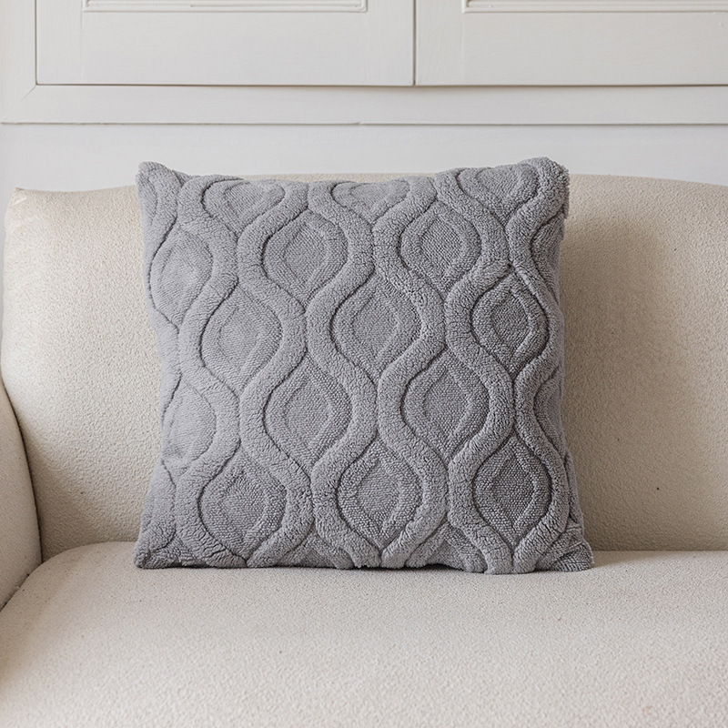 Cojín de sofá de felpa de color sólido, moderno y minimalista, para sala de estar, decoración de habitación modelo, cojín para cabecera