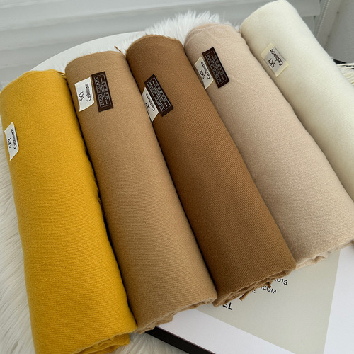 Scarf for women, solid color imitation cashmere shawl, neck scarf, warm, fashionable and trendy, versatile mid-length scarf for women with short beards wholesale