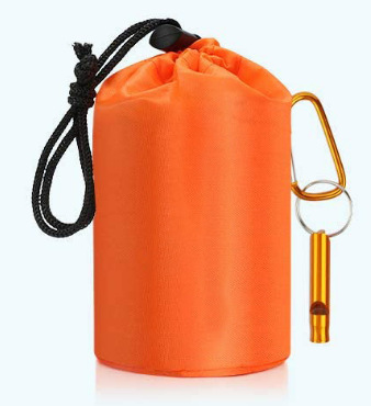 오렌지 침낭 보관 가방 휘파람 등산 버클