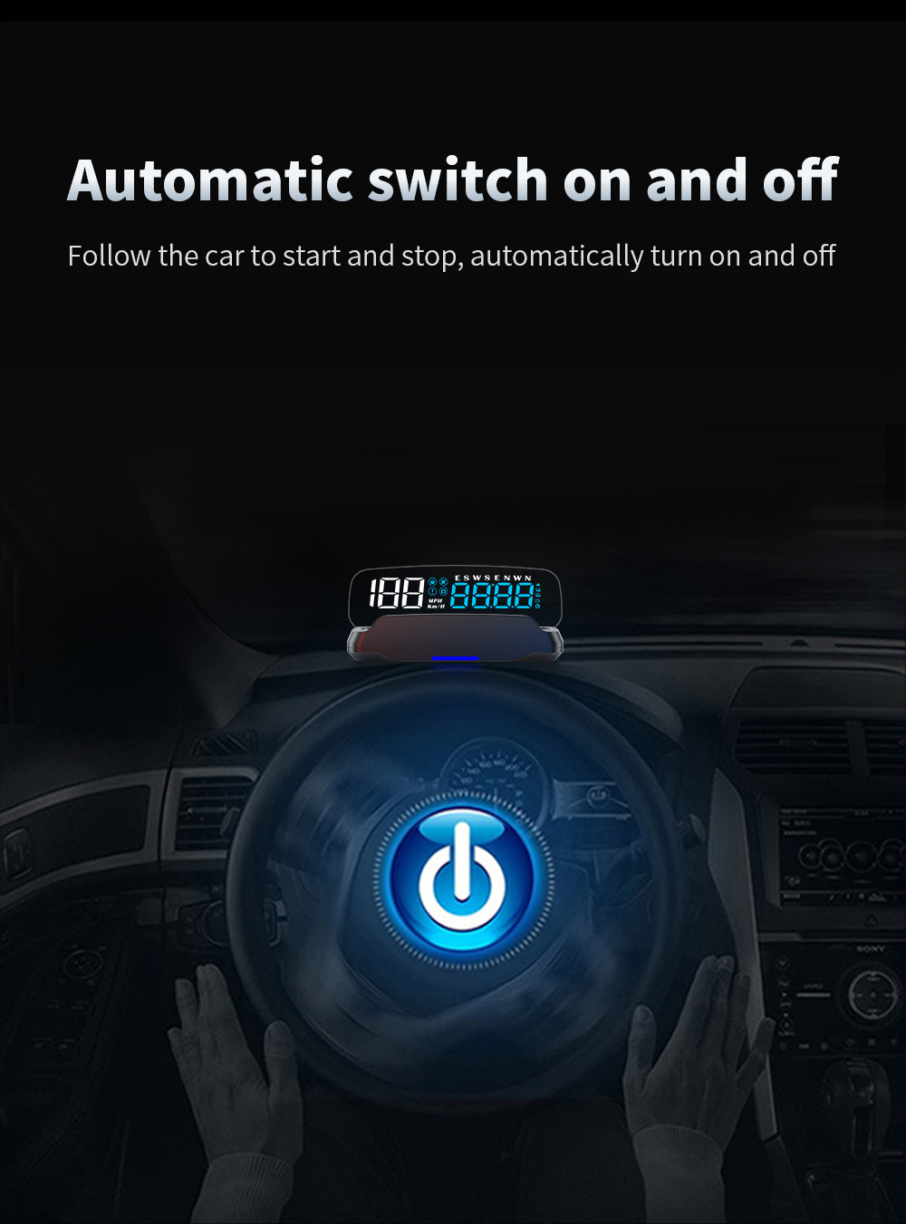 No ghosting HUD head-up display car GPS high-definition USB-powered universal car speedometer altitude date