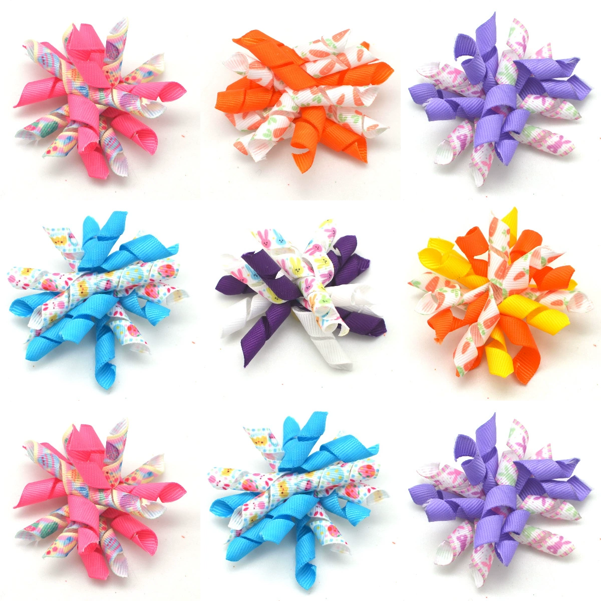 Трансграничный хит продаж, серия «Пасхальный кролик», яйцо, головной убор с цветком для домашних животных, вьющийся цветок, бант, резинка, зажим в стиле