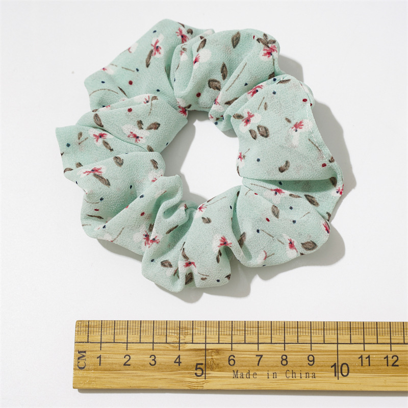 Tela de gasa de verano intestino grueso anillo de pelo cuerda floral dulce chica pelo anillo cabeza accesorios lazo cabeza banda de goma en stock presente pelo