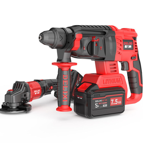 Delixi brushless rechargeable electric hammer electric pick three-purpose high-power industrial impact drill concrete lithium electric hammer