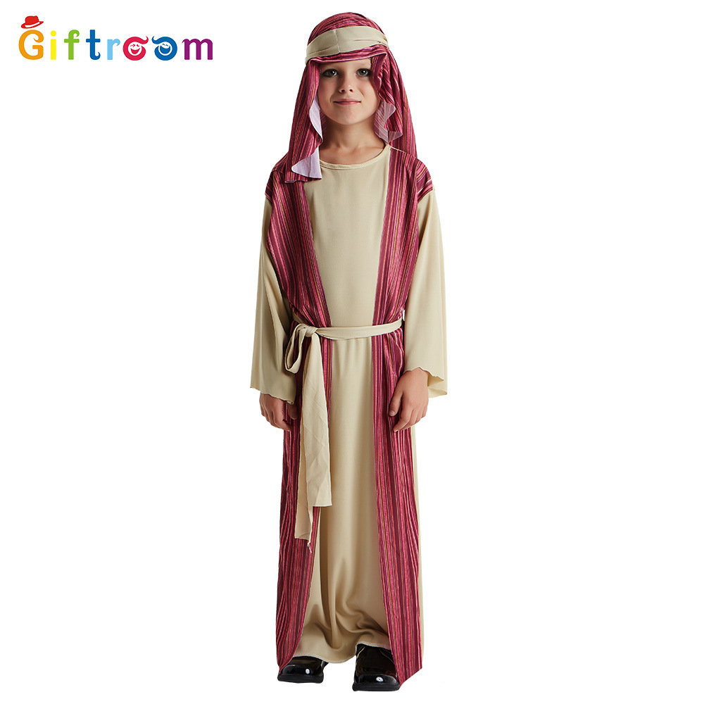 Kostium na Halloween Cosplay dla chłopca z Bliskiego Wschodu, pasterza, arabskiego imprezowicza, strój sceniczny_voghion.com