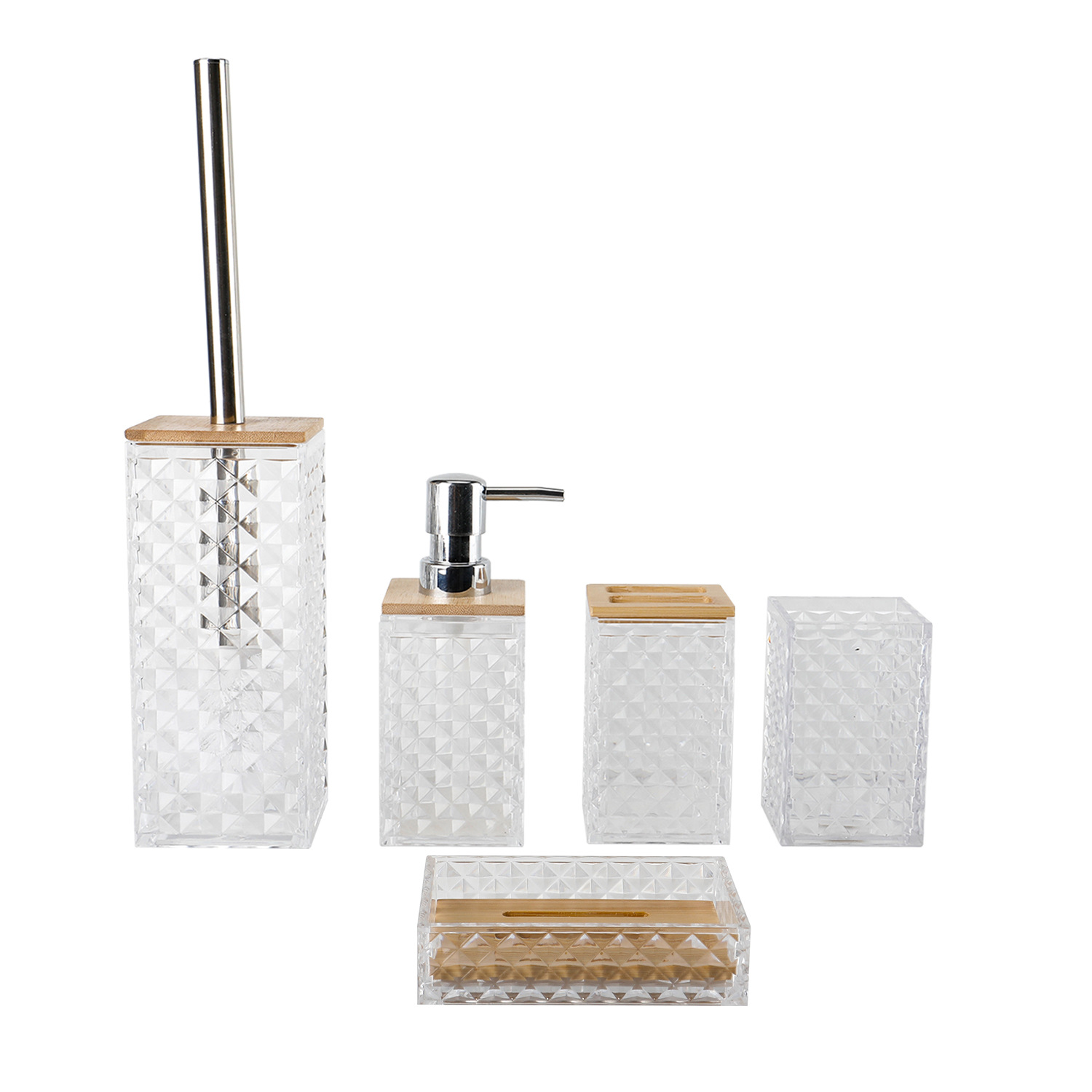 5002-5 Cubierta de bambú de 5 piezas - Blanco