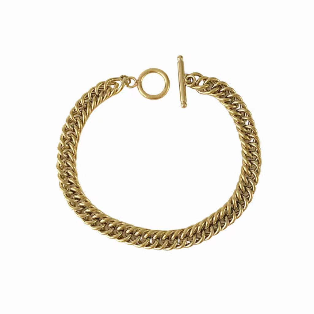 Mode Geometrisch Titan Stahl 16 Karat Vergoldet Weißgold Plattiert Vergoldet Keine Intarsien Armbänder In Masse display picture 6