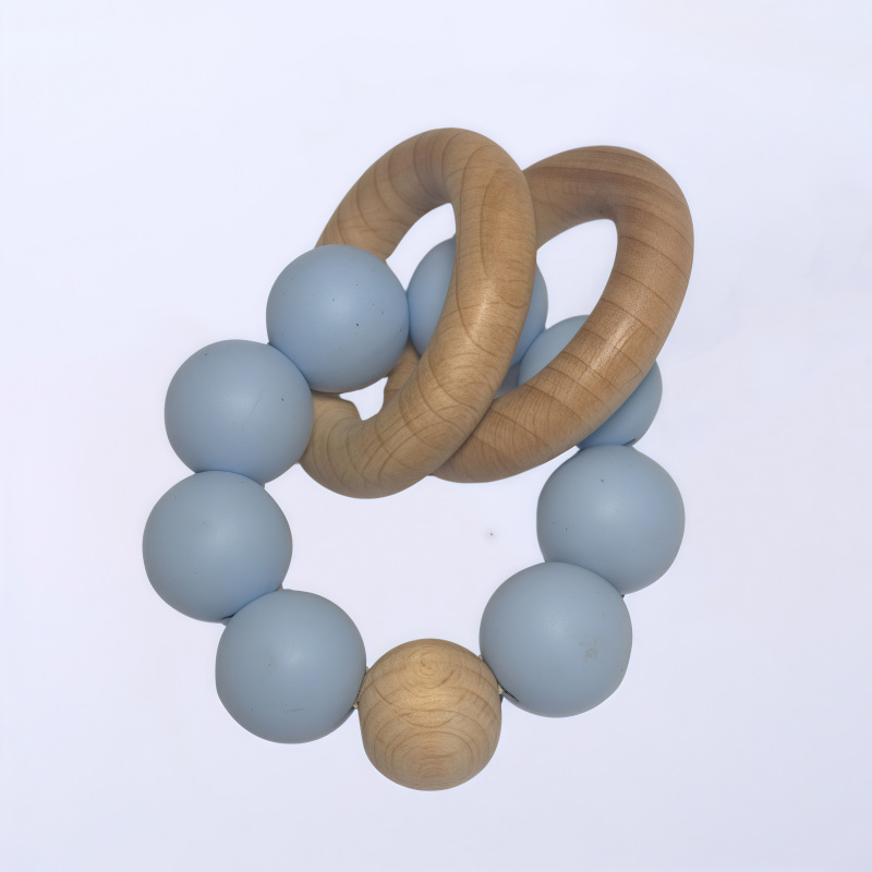 Nuevo bebé pulsera de madera de haya silicona bebé muñeca de dientes de relleno juguetes de comercio exterior Amazon AliExpress juguetes