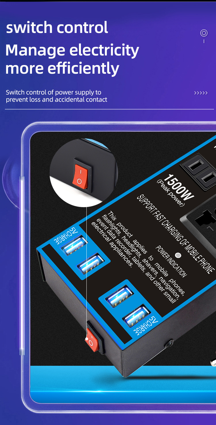 Car Inverter Converter 12V24V to 220V High Power Truck Car Charger Transformer Power Socket