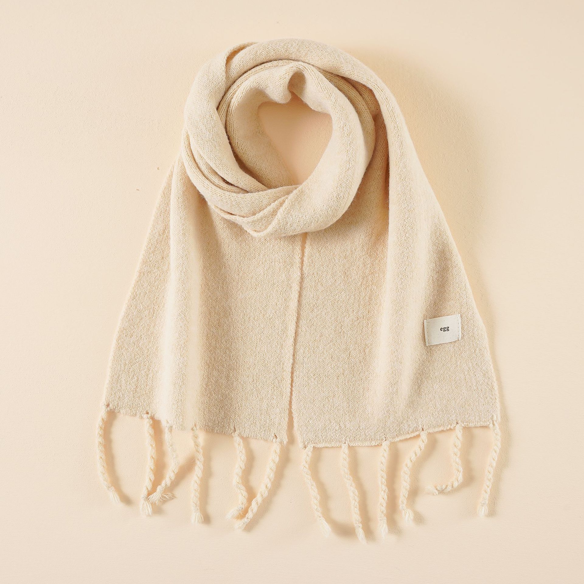 Bufanda de Cachemira para niños Etiqueta de tela de otoño e invierno Estilo coreano de moda todo fósforo de punto cálido bebé protección del cuello del bebé bufanda pequeña