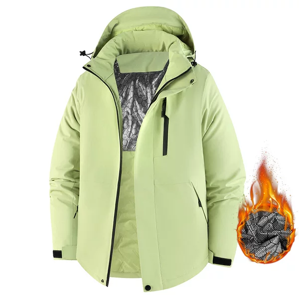 Outdoor warm graphene cotton jacket for men, 2026 new autumn and winter waterproof and windproof detachable hood cotton coat, unisex
