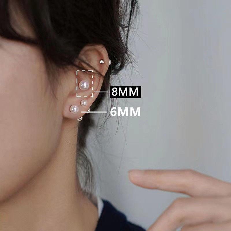 스파이럴 - 흰색 6mm + 흰색 8mm 각 1쌍