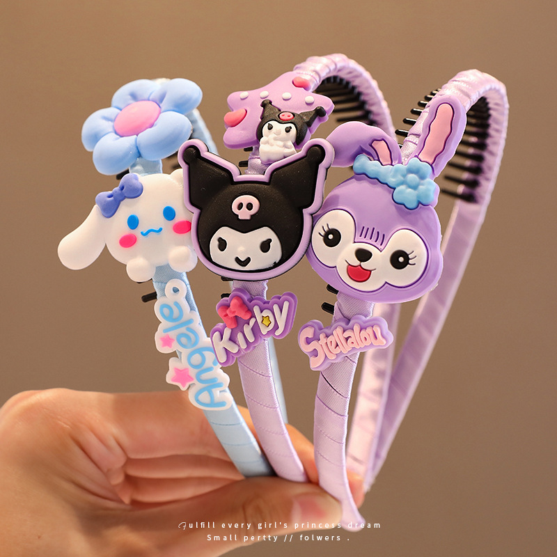 Kulomi niños bandas de cabello niñas escolares bandas de cabello no estrangulamiento niñas cortadas de cabello acabado artefacto peineta tocado