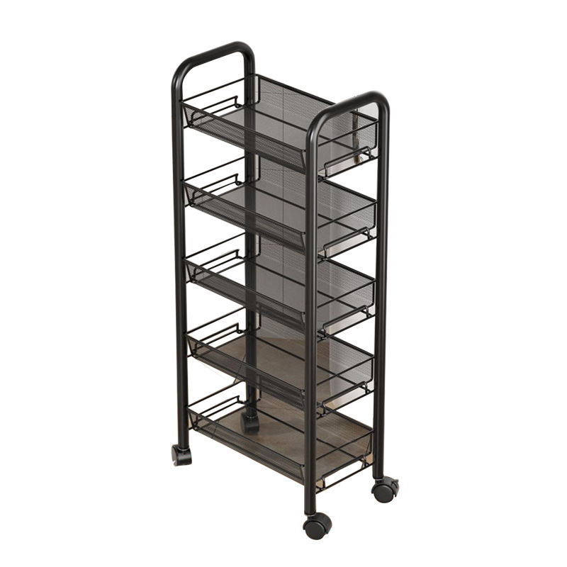 Estante de almacenamiento de cocina estante de almacenamiento móvil multicapa doméstico carro pequeño estante de cesta de verduras multifuncional