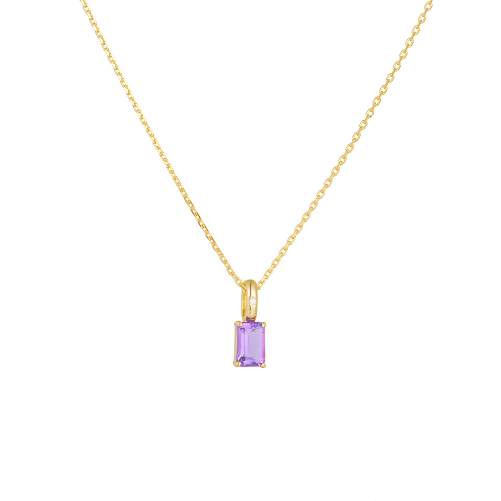 Simple Style Style 925 Sterling Silver Crystal Inlay Rectangle Pendant Necklace