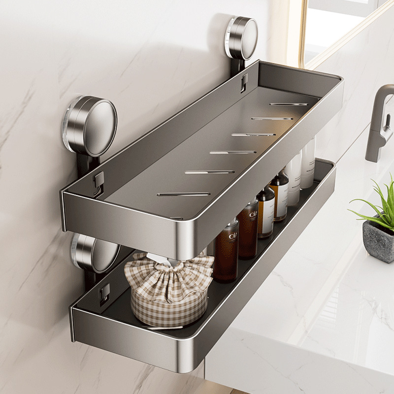 Suction Cup Storage Rack Bathroom Toilet Shelf Punch-Free Wall-Mounted Toilet Wash Table Toilet Storage