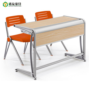 促销时尚私立学校课桌椅 单双人铝合金桌批发高校学生学习桌椅-阿里巴巴