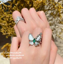 ����錚 �ʹ�ˮ�Ό�ʯ��ָ Vintage �̹�����ʯ��ָ �B��