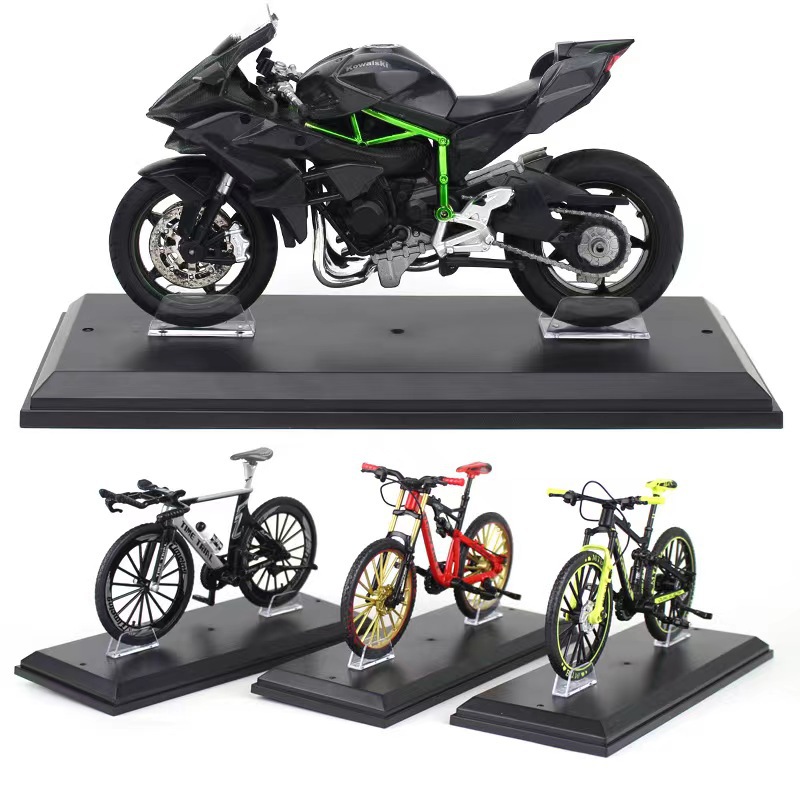 Aleación dos ocho barras modelo base bicicleta modelo 1:12 motocicleta modelo base soporte de exhibición al por mayor