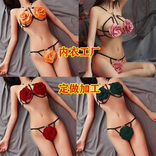 Cross-border New Sexy Underwear Carved Bra 9981 Bra Three-dimensional Flower Underwear Sexy Large Size Sexy Suit