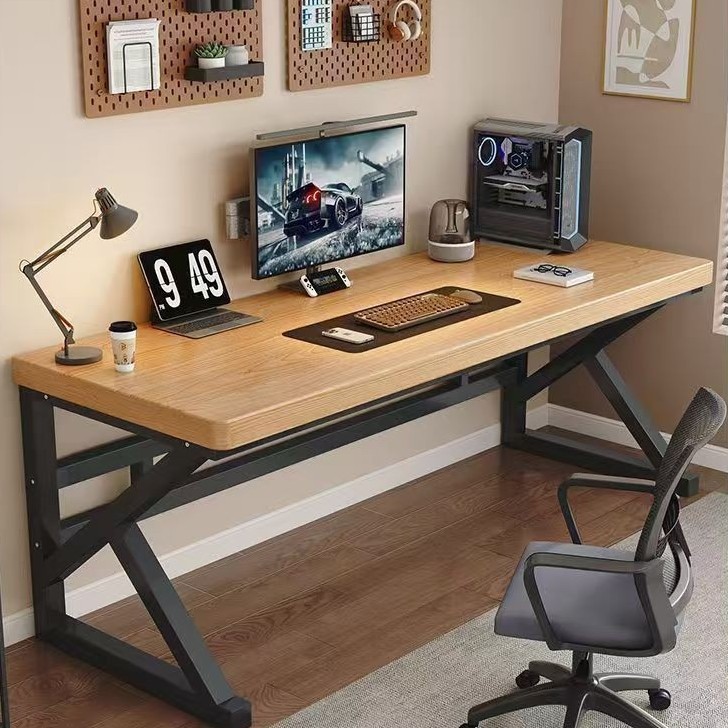 Solid Wood Computer Desk, Desktop Office Desk, Long Table, Simple Desk, Student Home Bedroom Gaming Desk, Workbench