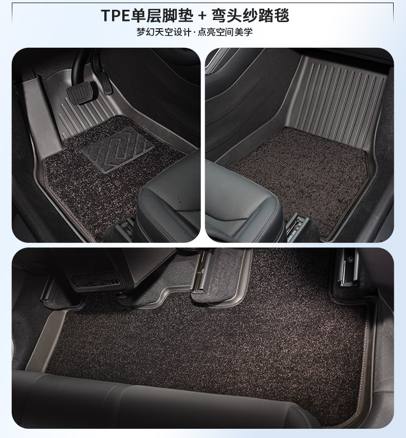 Suitable for the New Modely/3 Injection-Molded Floor Mats, Tesla Car Accessories, Tpe Floor Mats, Front and Rear Trunk Mats