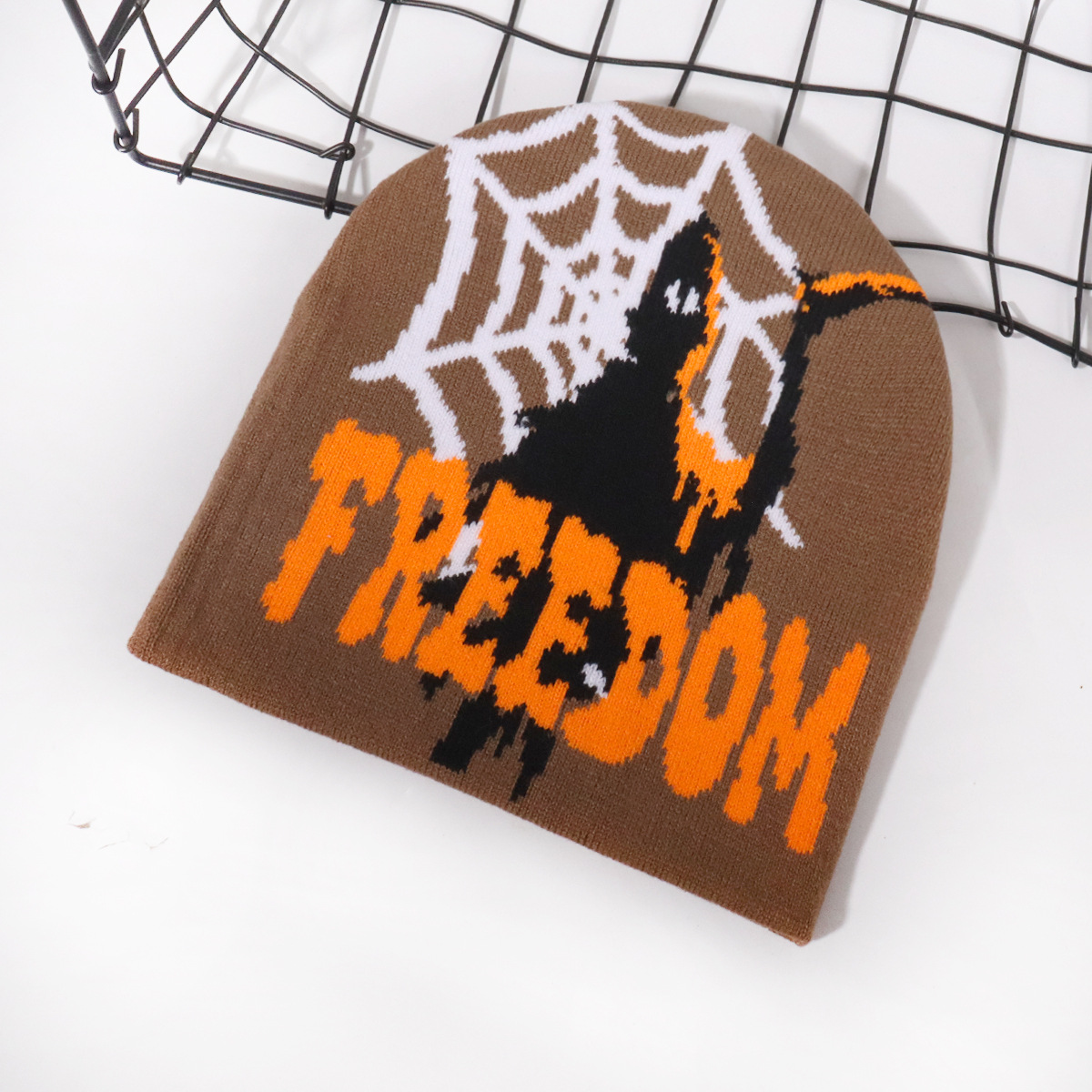 Unisex Halloween jacquard knitted hat trend fashion for men and women_viptrois.com