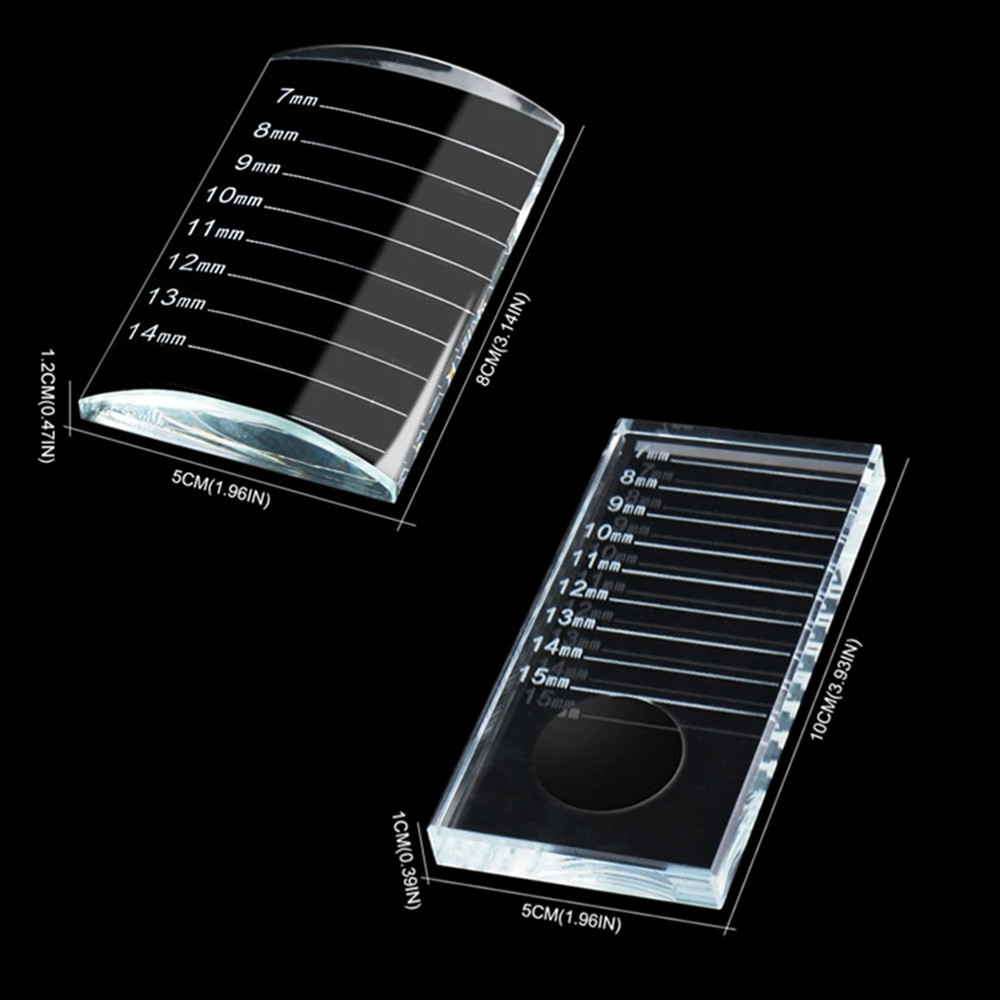 Eyelash extension strip glass storage tray bracket plate eyelash glue Crystal U curved/straight glass tray holder