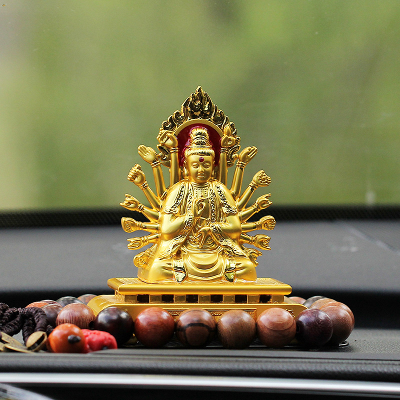 Car ornaments thousand hands Guanyin car interior accessories center console Buddha statue men's car car accessories alloy ornaments