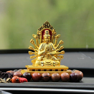 accessories center console Buddha statue | Perfplant seat - cannot-add-perfume-square-bottom-thousand-hand-guanyin-rich-on-generation
