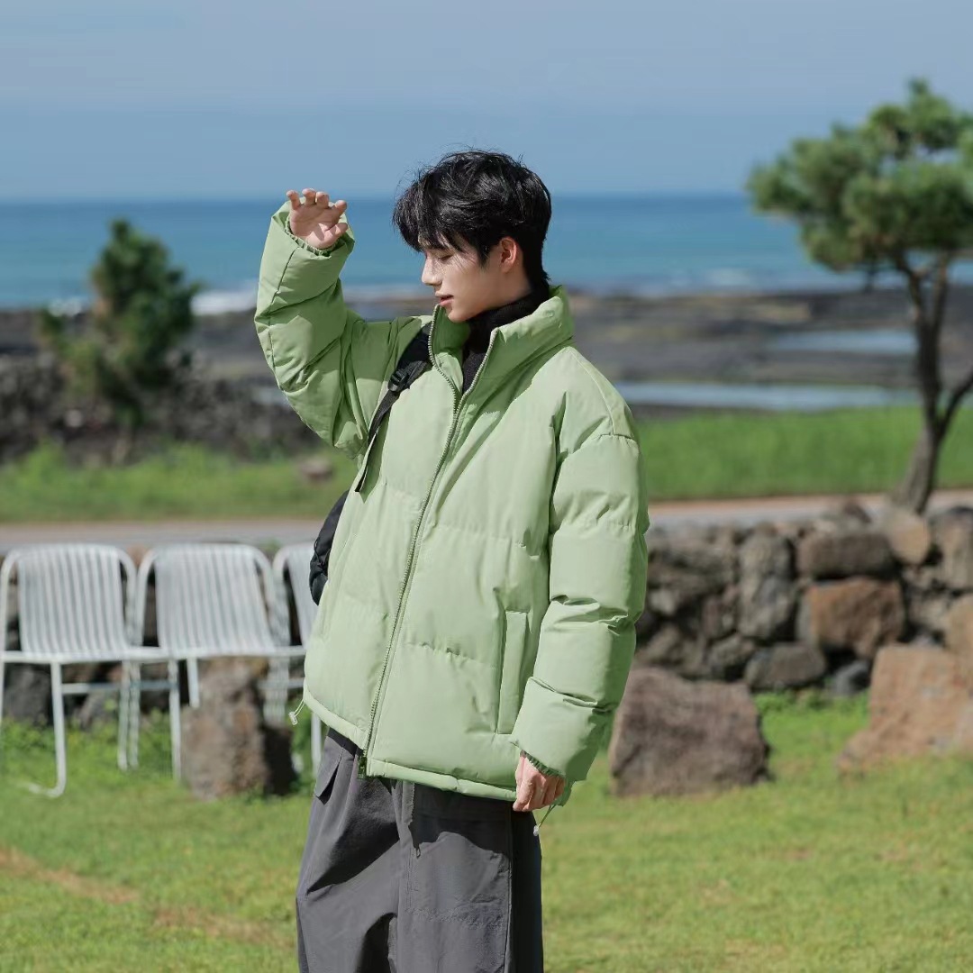 Invierno de collar de algodón chaqueta de comercio exterior hombre y mujer nueva pareja chaqueta de pan caliente chaqueta de algodón de plumón grueso