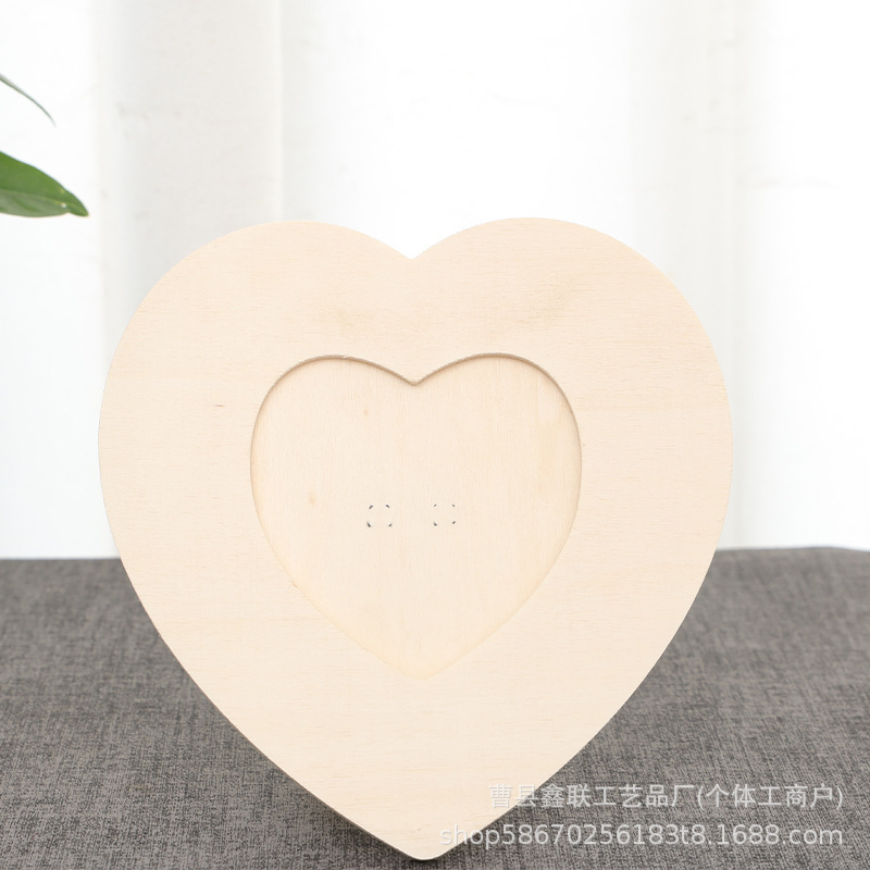 クロスボーダー無垢材クリエイティブ工芸品装飾品子供の手作り愛 diy デスクトップフォトフレームクリエイティブ木製装飾品|undefined