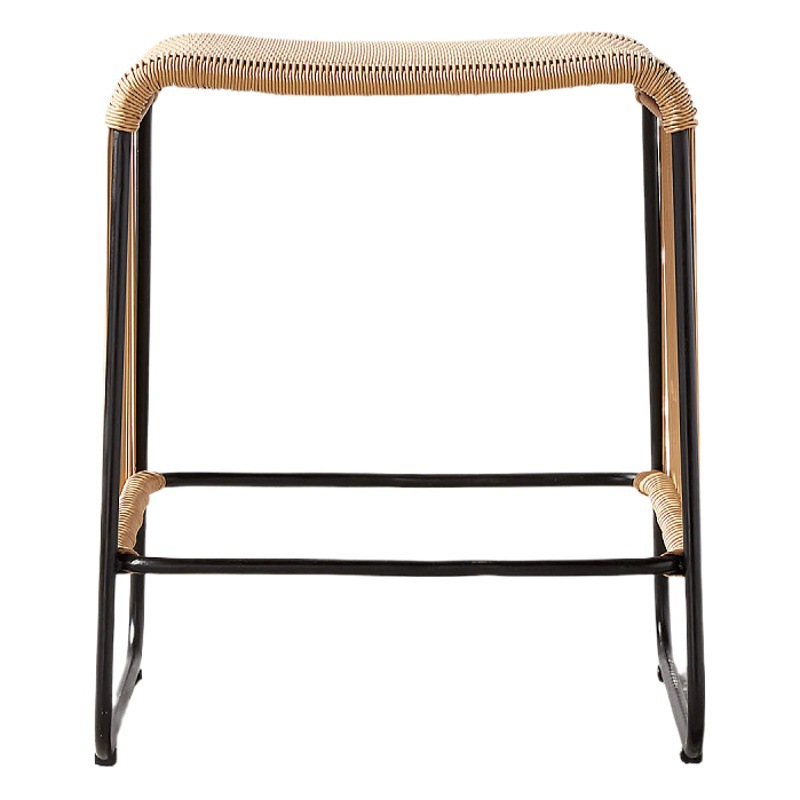 Estilo nórdico Silla de Bar de ratán taburete comercial bar medio antiguo hogar Silla de mesa de isla B & B red Silla de ratán rojo